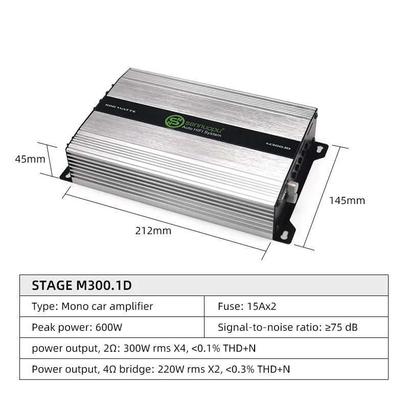 Car Sound Amplifier Class D Subwoofer Audio Processors
